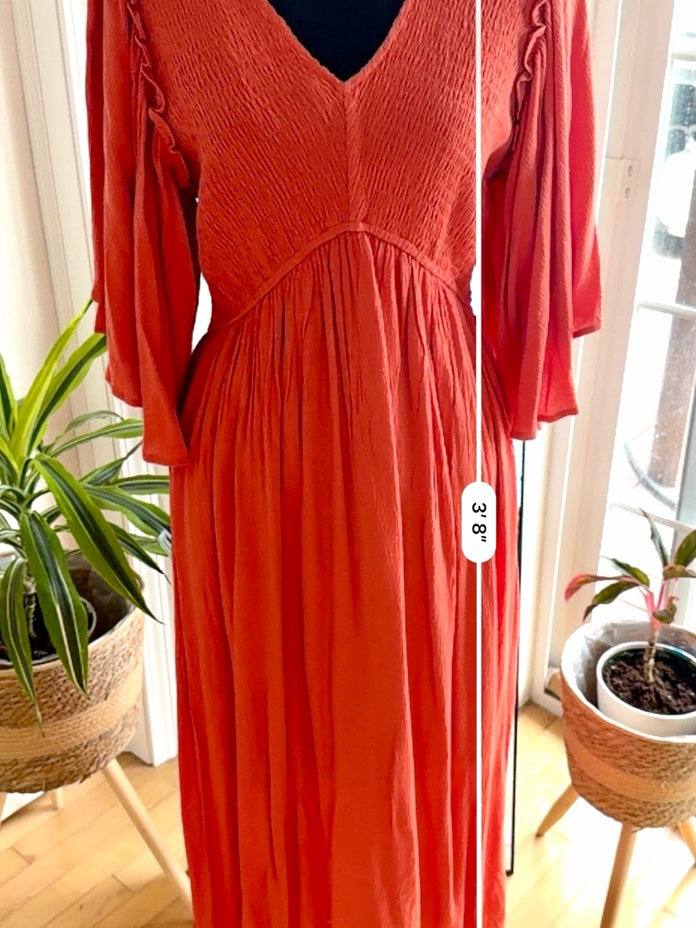 JULIANA’S BOUTIQUE | Orange Smocked Waist Midi Dress - Picture 3 of 5